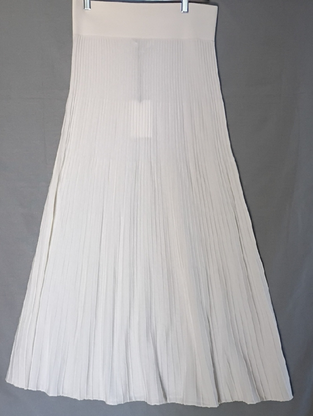 NakedCashmere Ribbed Women's Maxi Skirt in Cream Size L